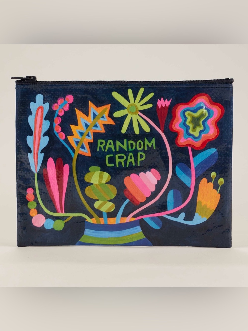 NWT Blue Q Random Crap Floral Zipper Pouch